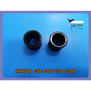 HONDA C50 C65 C70 C100 REAR SHOCK BUSHING RUBBER SET PAIR // ยางหูโช๊คหลังบูช สีดำ (รู 10 มม.) (รอบนอก 14 มม.) (1 คู่)