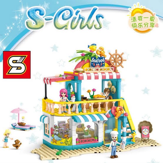 ss-toys-เลโก้-เฟรนด์-6571-เฟรนด์-s-girls-seafood-ร้านอาหาร-ริมทะเล-จำนวน490ชิ้น