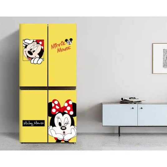 hot-sale-ตู้เย็นสติกเกอร์สติกเกอร์แบบเต็มสามประตูด้านข้าง-3d-ยุโรปสร้างสรรค์สองประตูการ์ตูนอนิเมชั่นนอร์ดิก-mickey