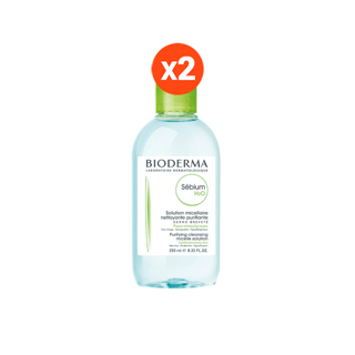 Bioderma Sebium H2O 250ml แพ็คคู่ คลีนซิ่งสำหรับผิวมัน ผิวผสม มีแนวโน้มเป็นสิวง่าย (หมดอายุ 31/3/2025)