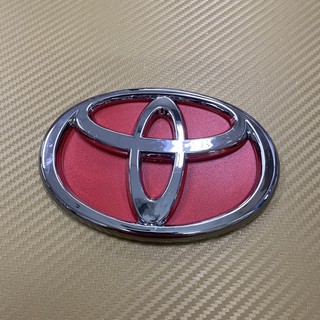 โลโก้* Toyota  พื้นอะคีลิค สีแดง ขนาด* 7 x 10 cm ราคาต่อขิ้น ขนาด* 7.5 x 11 cm ราคาต่อชิ้น