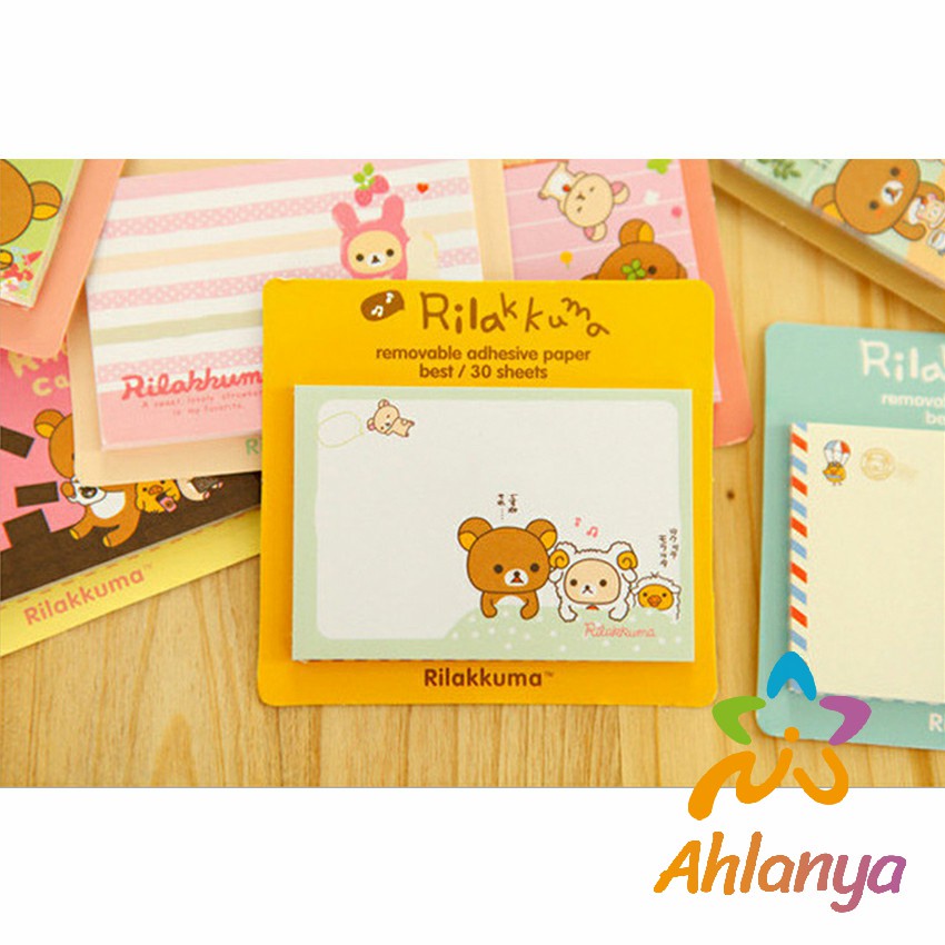 ahlanya-โน้ตการ์ตูนเกาหลี-กระดาษโน๊ต-กาวในตัว-ลายน่ารัก-สุ่มลาย-sticky-note