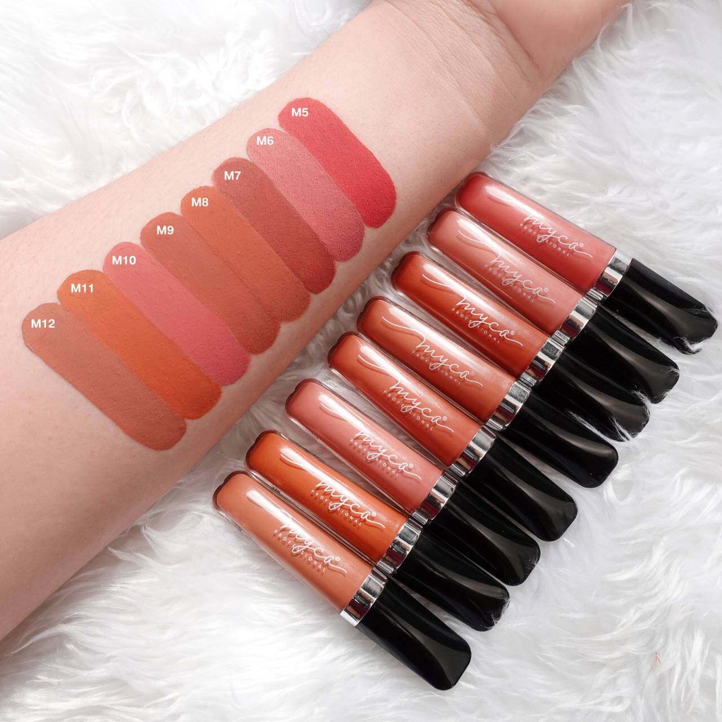 set-gloss-myca-q2-q5-เซ็ตคู่-2ชิ้น-กลอสเนื้อแมท-สีสันสวยงาม-เนื้อสัมผัสนุ่มเนียนละเอียด-เกลี่ยง่าย-กันน้ำ-ติดทนนาน