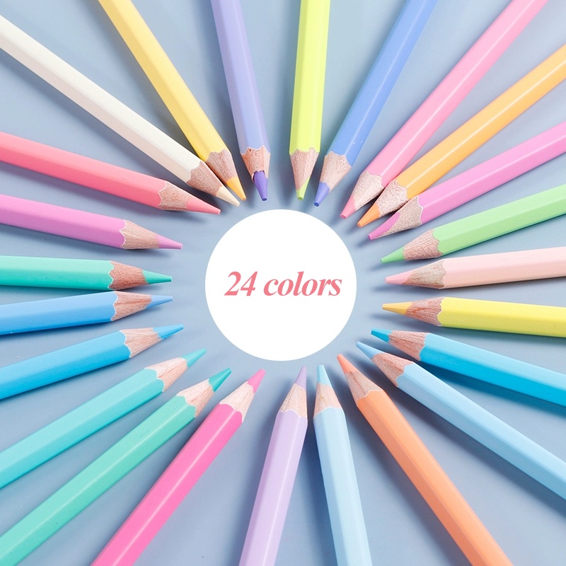 marco-macaron-series-ดินสอสี-12-24-สี-ปลอดสารพิษ-lapis-de-cor-art-ดินสอสี-เครื่องเขียน-9100