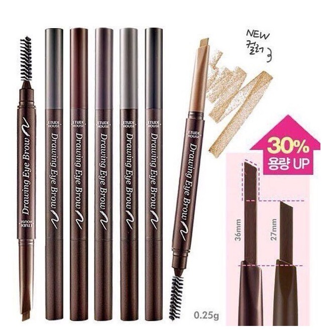 ภาพหน้าปกสินค้าแท้ รุ่นใหม่ Etude House Drawing EyeBrow NEW 0.25g เพิ่มปริมาณไส้ 30% ดินสอเขียนคิ้วเนื้อครีมอัดแท่ง