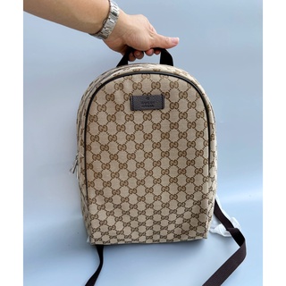 Gucci Brown Canvas Backpack ของแท้ 100% [ส่งฟรี]