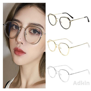 [Adkin] แฟชั่นป้องกันสีฟ้าใสเลนส์ตาแว่นตากรอบโลหะแว่นตาป้องกันรังสีแว่นตาสำหรับอุปกรณ์แฟชั่นผู้หญิง 375