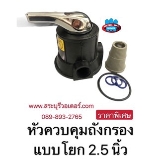 หัวควบคุม 1"ถังกรองไฟเบอร์ Multiport valve TMF56A1 หัววาล์วก้านโยก พร้อมหัวตะแกรงบน ถังกรองน้ำไฟเบอร์กลาส