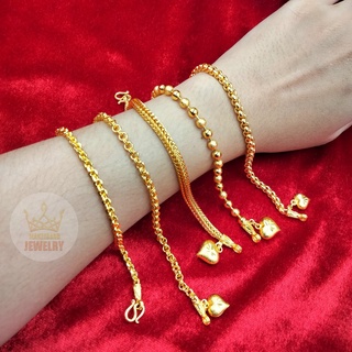 Marbellโซ่กระเป๋าโซ่สแตนเลสแท้ สายรัดข้อมือ (ของไทย)ส่งเร็ว สร้อยข้อมือ มีไซส์ กำไลทอง หนัก 1 บาท ชุบเศษทอง เคลือบแก้ว ไ