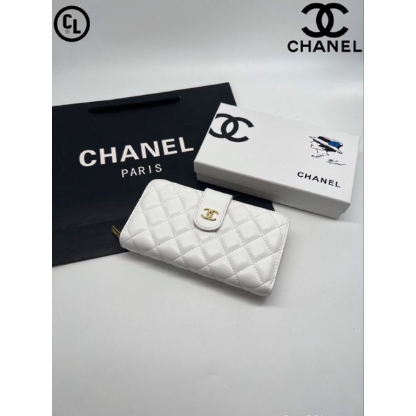กระเป๋าสตางค์ใบยาว-สไตล์ชาแนล-chanel-ชาแนลเกรดพรีเมี่ยม-กระเป๋าสตางค์แบบซิป-พร้อมกล่องแบรนด์