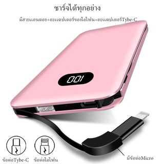 ภาพหน้าปกสินค้าแบตสำรองมินิ รุ่นD10 Power Bank ความจุ10000 mah (มีสายในตัว)ขนาดเล็กบางเบา ใช้ได้กับโทรศัพท์เสียวมี่ วีโว่ ซัมซุม ไอโฟ ซึ่งคุณอาจชอบสินค้านี้