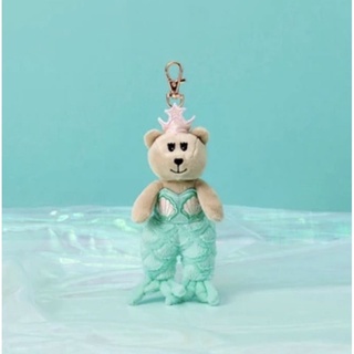 Starbucks Mini Siren Bearista Bear พวงกุญแจหมี bearista นางเงือกมาพร้อมมงกุฎสีชมพู