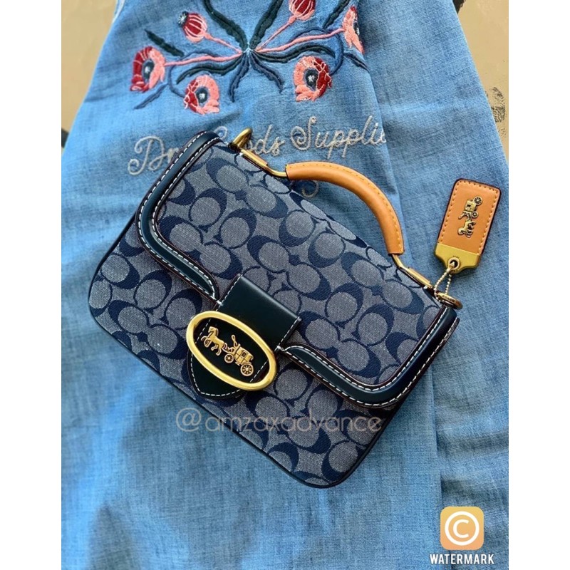 Riley top handle 22 in signature chambray hot sale
