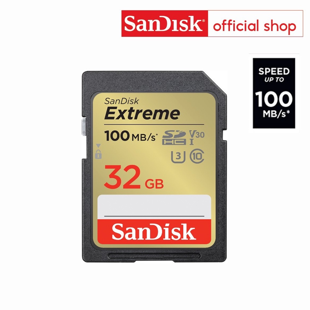 ราคาและรีวิวSanDisk Extreme SDHC Card 32GB ความเร็ว อ่าน 100MB/s เขียน 60MB/s (SDSDXVT-032G-GNCIN)