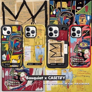 Casetify เคสโทรศัพท์มือถือแบบนิ่ม ใส กันกระแทก ลายศิลปะ Basquiat สไตล์คลาสสิก สําหรับ iPhone 14 13 12 11 Pro MAX IX XS MAX XR 6 6s 7 8 Plus