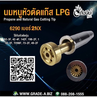 นมหนูหัวตัดแก๊สสีเงินLPG 6290 เบอร์ 2NX Propane and Natural Gas Cutting Tip -Compatible with Harris Gas Cutting Tip L...