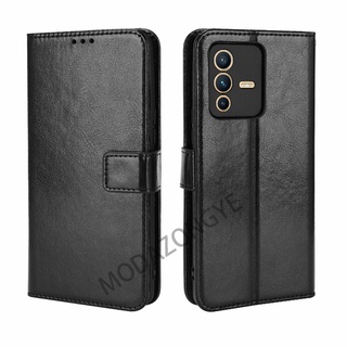 VIVO V23 5G V23e เคสฝาพับ PU Leather Wallet Case Stand Holder Flip เคส