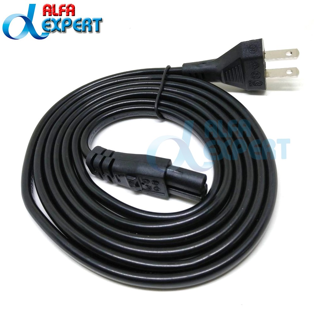 สายไฟ-ac-แบบ-2-รู-power-cable-extension-cord-ac-power-supply-adapter-cord-flat-cable-connectors-2pin-2-prong-1-8m
