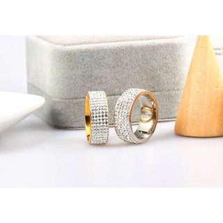 แหวน ❤ สแตนเลส Stainless Steel Gold คริสตัล Crystal Pave แหวนสแตนเลส เครื่องประดับแฟชั่น แหวนแฟชั่น แหวนหมั้น คู่รัก
