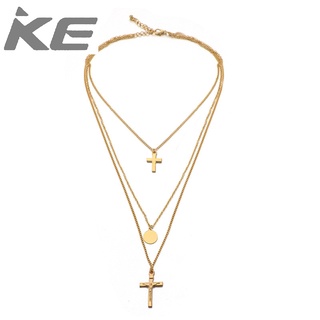 Jewelry Exaggerated Cross Clavicle Chain Geometric Disc MultiAlloy Necklace Necklace for girls