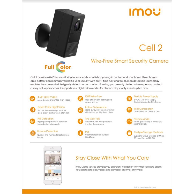 ภาพหน้าปกสินค้าImou Cell 2 กล้อง WIFI มีแบตในตัว 4MP ภาพสี 24 ชม. พูดคุยโต้ตอบได้ รุ่น IPC-B46LP เลนส์ 2.8mm จากร้าน wt.thailand บน Shopee