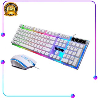 พร้อมส่ง ชุดเมาส์ คีย์บอร์ด Light USB แป้นพิมพ์สายเคเบิลเม้าส์และคีย์บอร์ด keyboard gaming