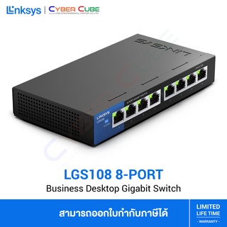 LINKSYS LGS108 Business 8-Port Gigabit Desktop (Unmanaged) SWITCH / ( สวิตซ์ )