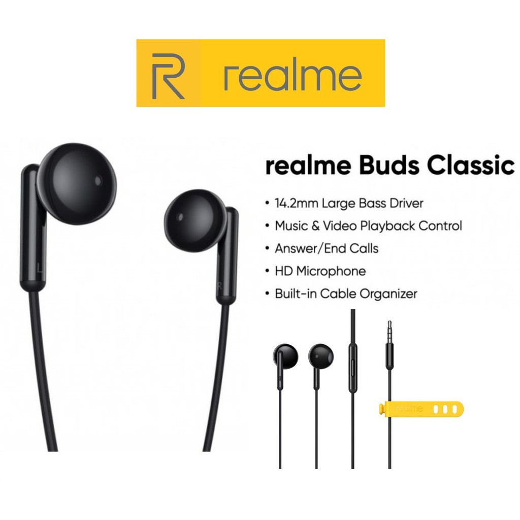 หูฟัง-หูฟังrealme-เรียวมี-realme-buds-classic-แจ๊ค3-5mm-ใช้กับระบบแอนดรอย-ได้ทุกรุ่น-realme-ของแท้