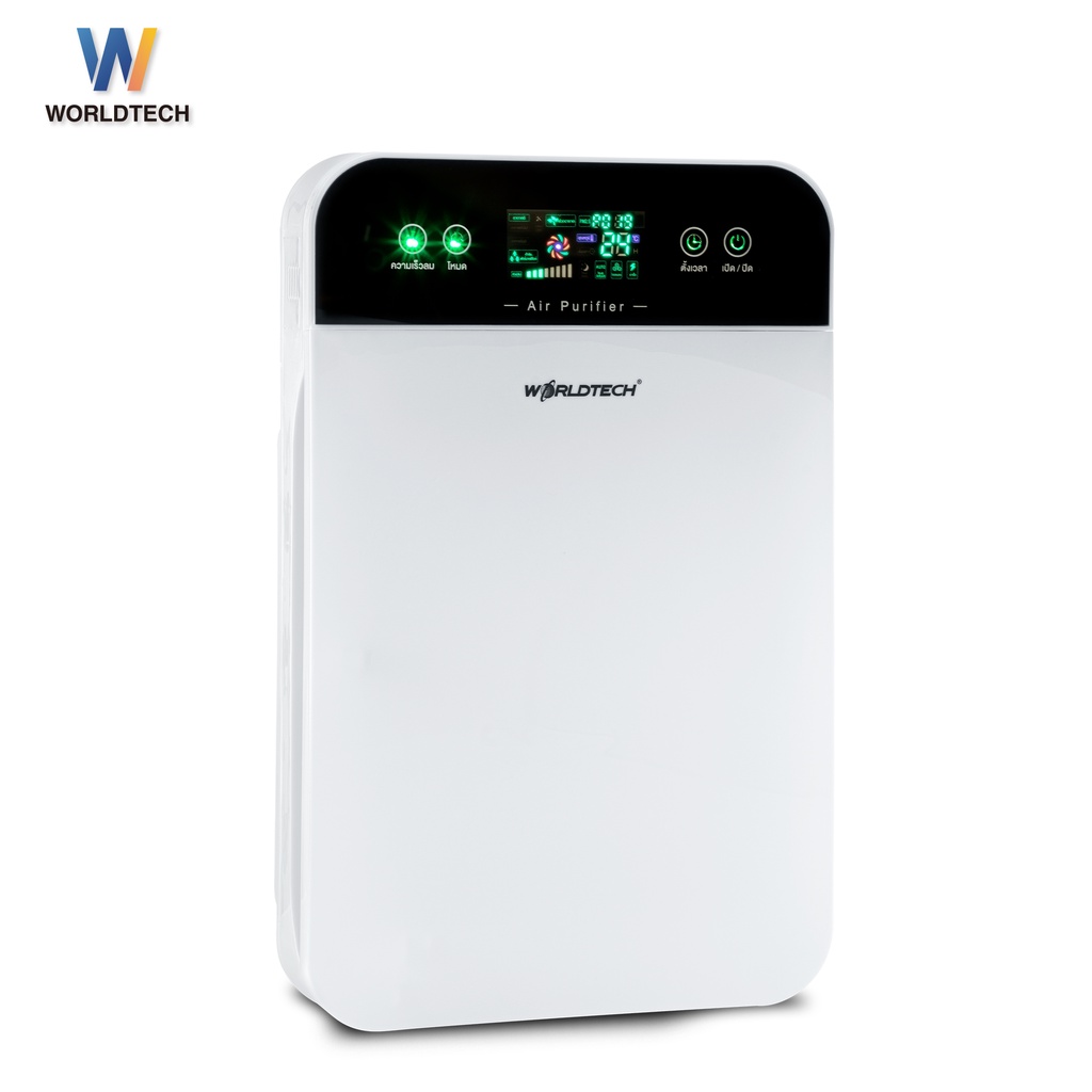 ภาพหน้าปกสินค้า(ใช้โค้ดลดเหลือ 918) Worldtech เครื่องฟอกอากาศ Air Purifier รุ่น WT-P40 + รีโมท พื้นที่ 40 ตรม. ผ่อนชำระ0% รับประกัน1ปี เมนูภาษาไทย เครื่องกรองอากาศ กรองฝุ่น กรองละอองเกสร ควันบุหรี่ กลิ่น แบคทีเรีย เชื้อรา ไวรัส สารก่อภูมิแพ้ กรองอากาศ ควัน PM2.5 จากร้าน worldtechthailand บน Shopee