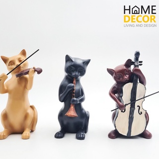 สินค้า [เซ็ท 3 ตัว] แมวเล่นดนตรี 😺 เรซิ่น ของแต่งบ้าน ของขวัญ ✨🎁