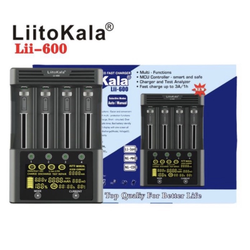 liitokala-lii-600-เครื่องชาร์จถ่านอัจฉริยะ-มีหัวชาร์จในรถในชุด-ของแท้-มีของพร้อมส่งที่ไทย