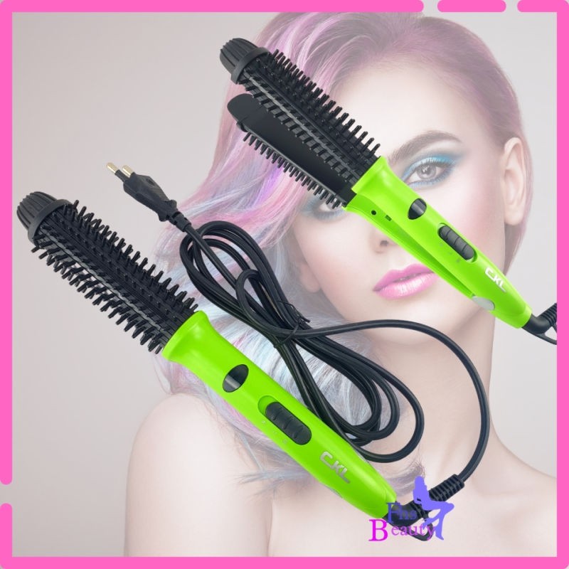 เครื่องม้วนผม-หนีบตรง-ทำลอนสวย-ckl729-hot-brush-flat-iron-2in1-ทำสวยดั่งใจต้องการ