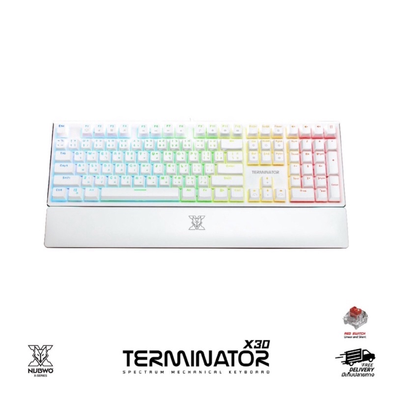 Nubwo X30 Terminator White Edition RGB mechanical keyboard ดีไซน์สวย ...