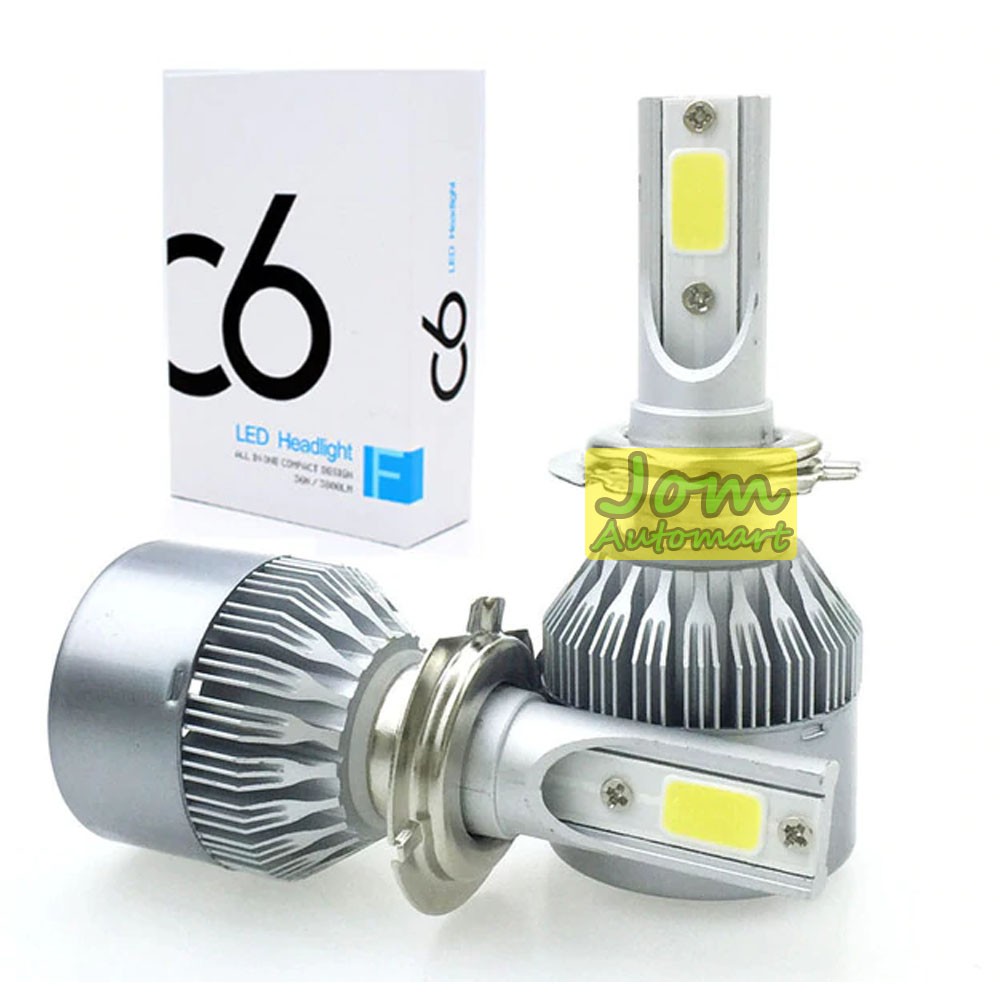 หลอดไฟหน้ารถยนต์ LED C6 H4 H7 H11 H1 HB3 HB4 9006 9005 H3 2 ชิ้น