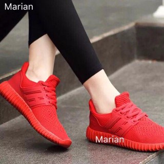 สินค้า Marian รองเท้า รองเท้าผ้าใบแฟชั่น รองเท้าผ้าใบผู้หญิงสีแดง รุ่น A046 - Red