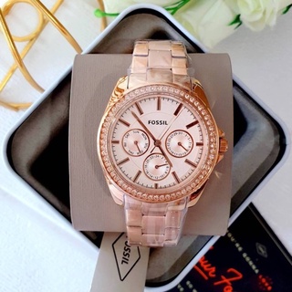 (ผ่อน0%) นาฬิกา Fossil Janice Multifunction Rose Gold-Tone Stainless Steel Watch 40 มม. สแตนเลส สีโรสโกลด์ bq3316