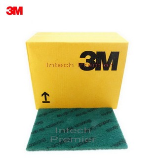 3M (20แผ่น) 7496 Scotch-Brite แผ่นใยขัดสีเขียว 6 x9