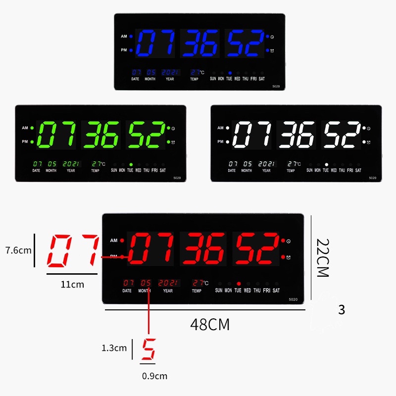 นาฬิกาดิจิตอล-hb5020-49x23x3cm-นาฬิกา-ตั้งโต๊ะ-led-digital-clock-นาฬิกาแขวน-นาฬิกาตั้งโต๊ะ