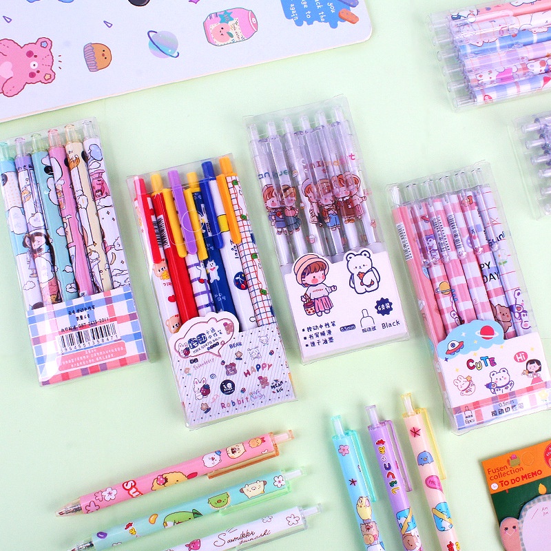 kawaii-ชุดปากกาเจล-0-5-มม-6-ชิ้น-สําหรับนักเรียน