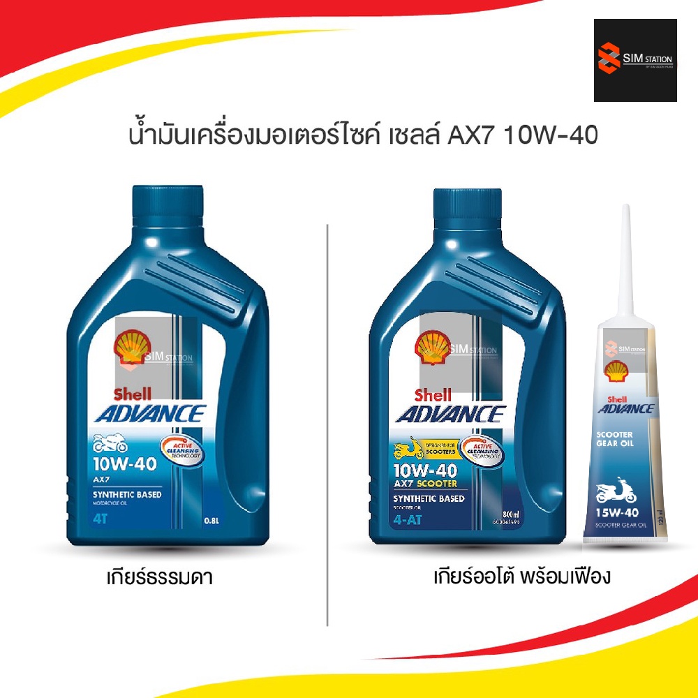 ภาพหน้าปกสินค้าน้ำมันเครื่องมอเตอร์ไซค์ เชลล์ AX7 10W-40 ขนาด 0.8 / 1 ลิตร และ AX7 Scooter