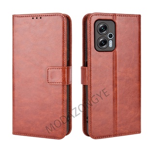 Xiaomi Poco X4 GT Case เคสฝาพับ PU Leather Wallet Case Stand Holder Flip Xiaomi Poco X4 GT เคส