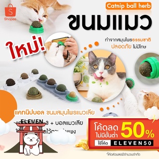 (ลูกค้าใหม่ 1 บาท) 🐱🐶 แคทนิปบอล 3 ลูก พร้อมขนมแมว วิตามิน ของแมว ขนมแมวเลีย ลูกบอลแมวเลีย catnip ของเล่นแมว