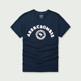 เสื้อยืดแขนสั้น ผ้าฝ้าย ทรงหลวม ลาย Abercrombie Fitch สําหรับผู้ชาย