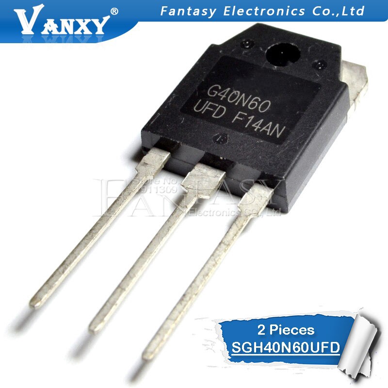 Produktbild von 2 Stück SGH40N60UFD TO-247 – IGBT Transistor, 40N60, Für Leistungselektronik & Schaltungen