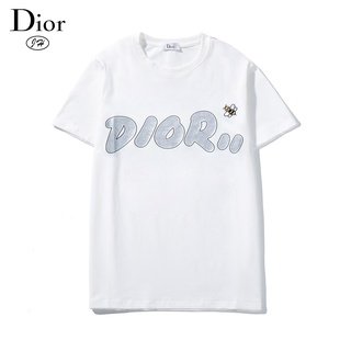 Dior1พิมพ์และเย็บปักถักร้อยโลโก้เสื้อยืดเสื้อยืดแฟชั่นบุรุษ Casual เสื้อแขนสั้นหญิงแฟชั่น Tshirt เสื้อผ้า