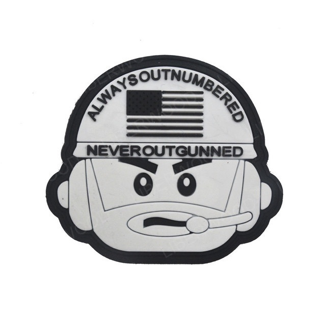correspondent-always-out-numbered-never-out-gunned-military-army-tactical-pvc-rubber-patches