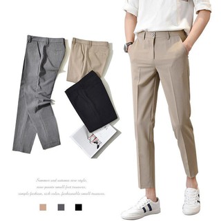 สินค้า NEW-กางเกงผู้ชาย กางเกงกีฬาแฟชั่นลำลอง กางเกงแสลค ยีนส์ยืด Fashion Casual Slacks Cropped Pants คุณภาพดี ยืดหยุ่น ถูกมาก