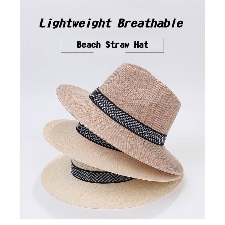 หมวกฟาง-ผ้าลินิน-ป้องกันรังสียูวี-ระบายอากาศได้ดี-เหมาะกับเดินชายหาด-แฟชั่นฤดูร้อน