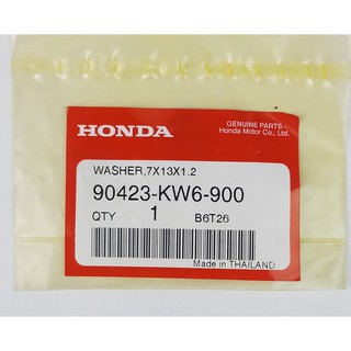 90423-KW6-900 แหวนรอง, 7x13x1.2 Honda แท้ศูนย์