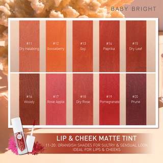 ภาพขนาดย่อของภาพหน้าปกสินค้าถูก/แท้/ส่งฟรี ลิป Baby Bright Lip&Cheek Matte Tint ลิปเบบี้ ไบรท์ ลิปชีค ลิปแมทต์ ลิปจุ่ม ลิปแมท ลิปสติก เบบี้ไบรท์ จากร้าน lovelove_may บน Shopee ภาพที่ 5